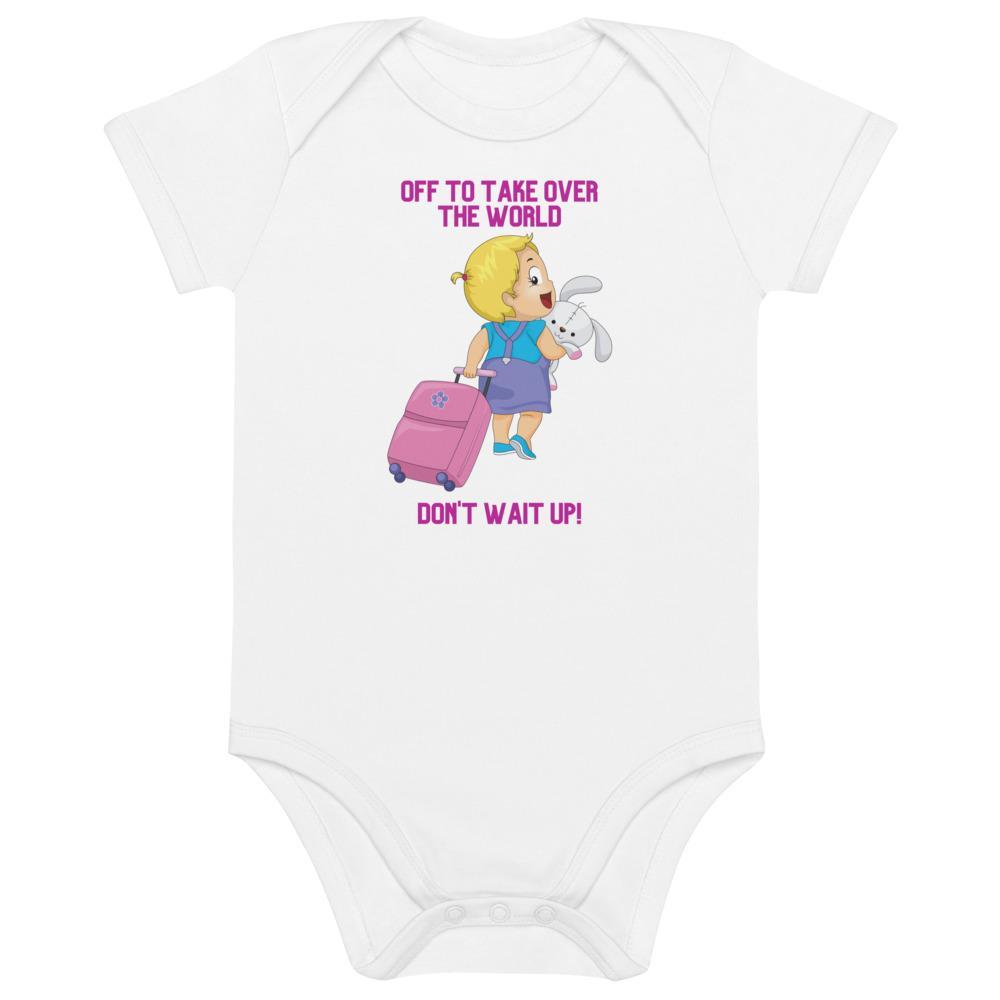 Off To Take Over The World Organic cotton baby bodysuit - Image 2