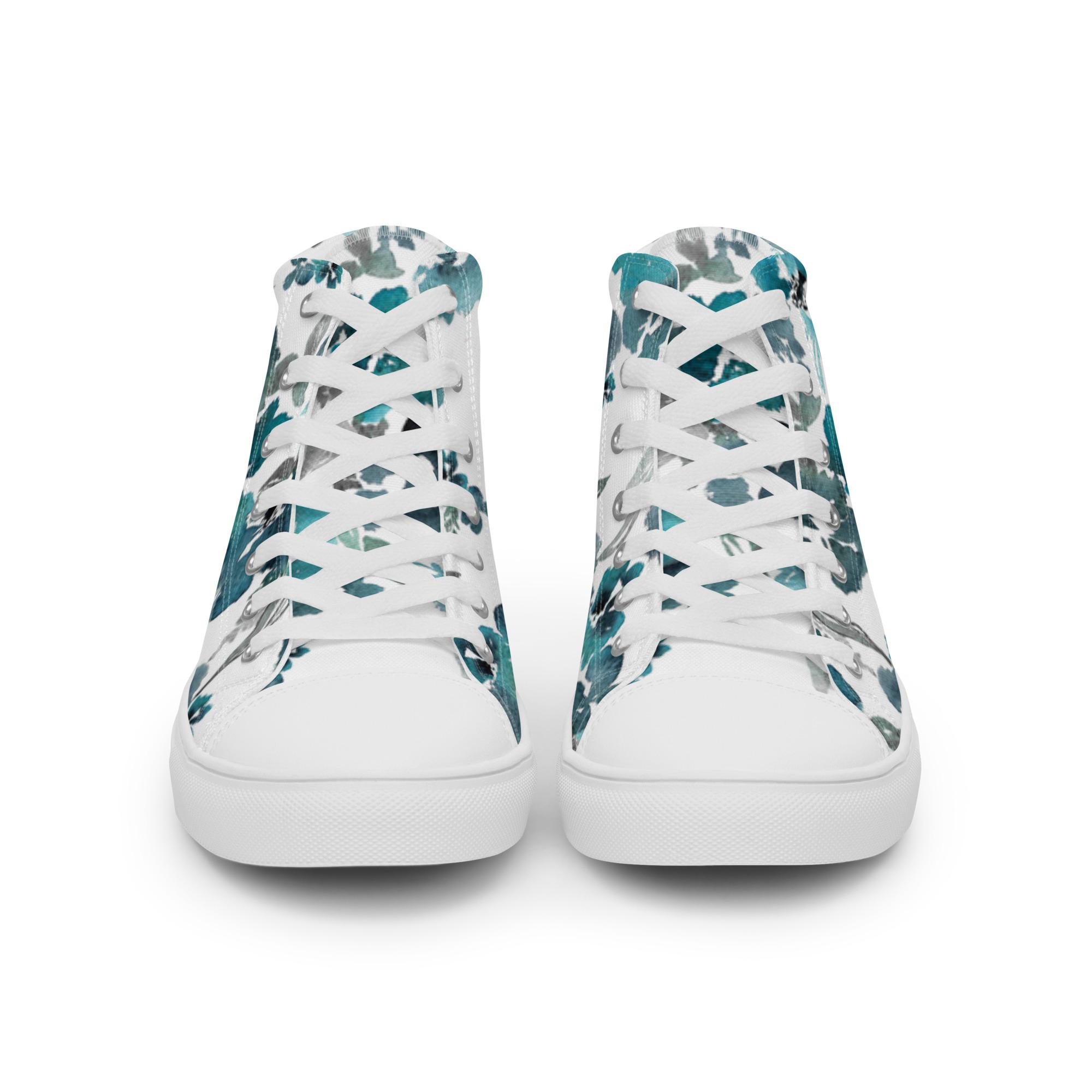 Flower Me Happy Women’s high top canvas shoes - Image 9