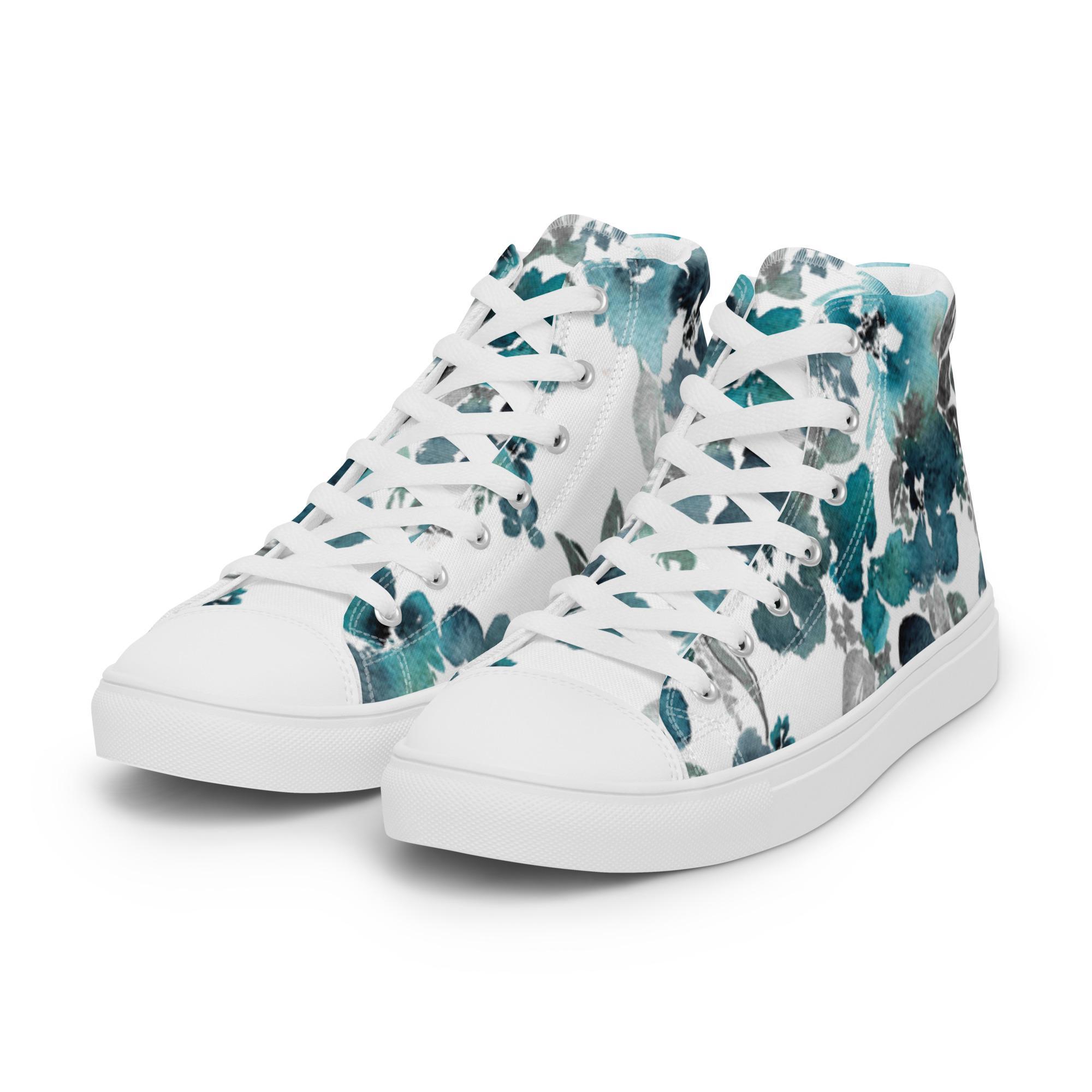 Flower Me Happy Women’s high top canvas shoes - Image 7