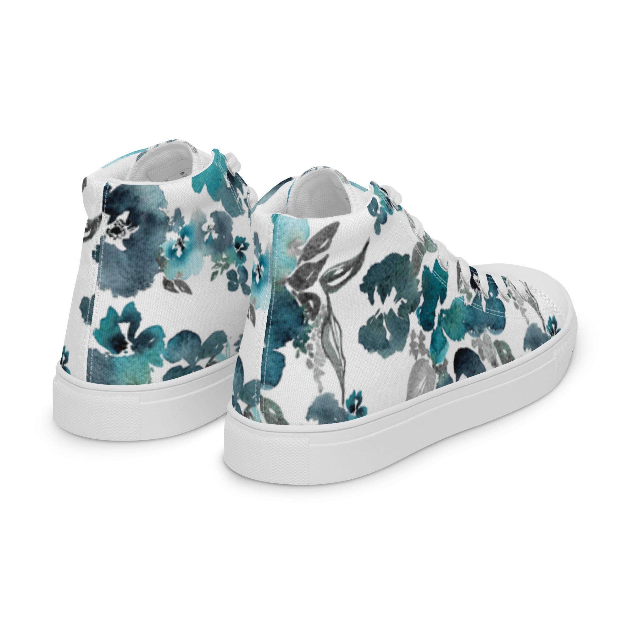 Flower Me Happy Women’s high top canvas shoes - Image 5