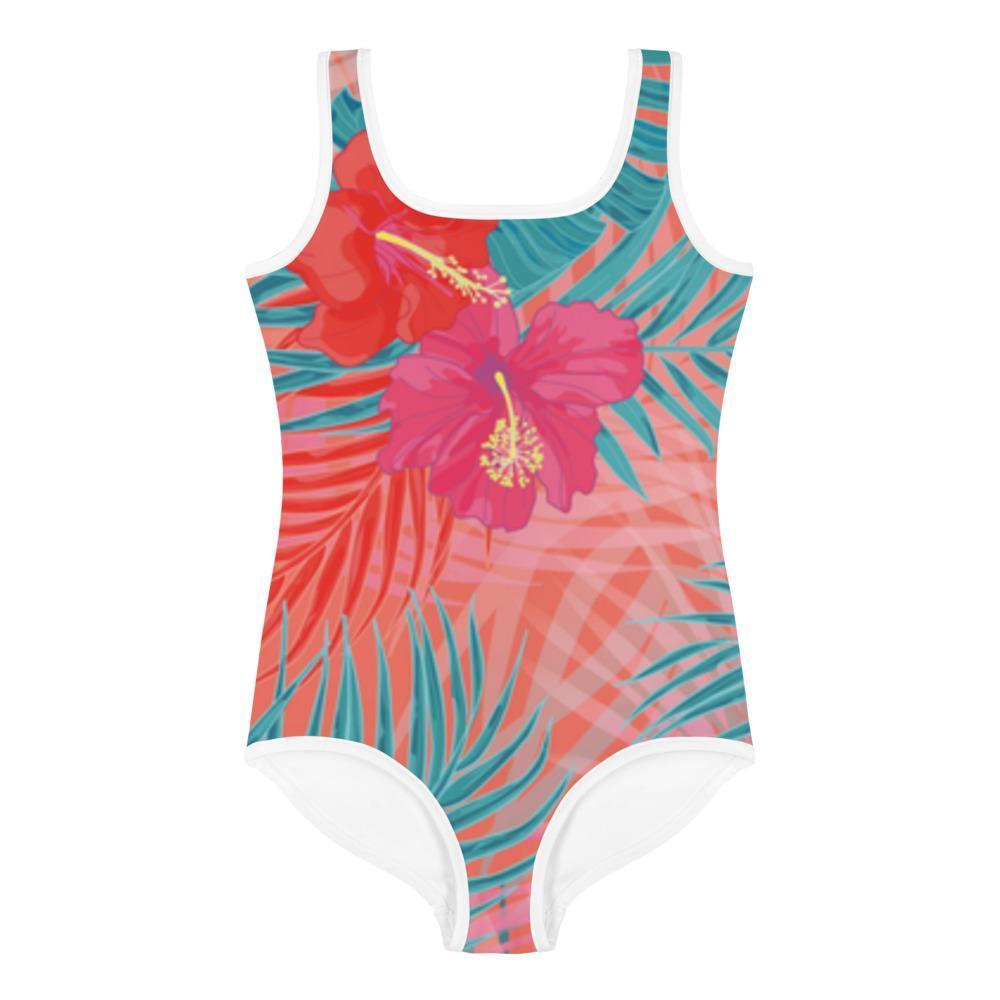 Hibiscus Sunrise Kids Swimsuit - Image 3