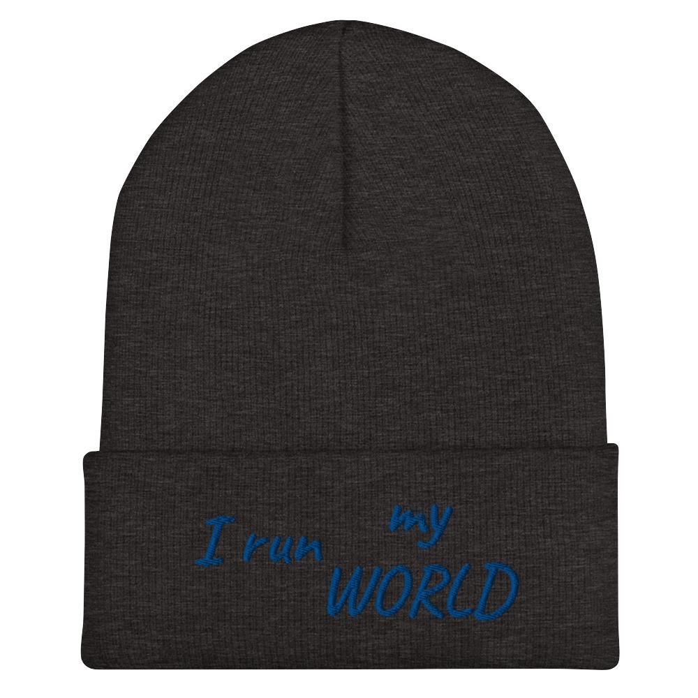 I Run My World Embroidery Cuffed Beanie - Image 11