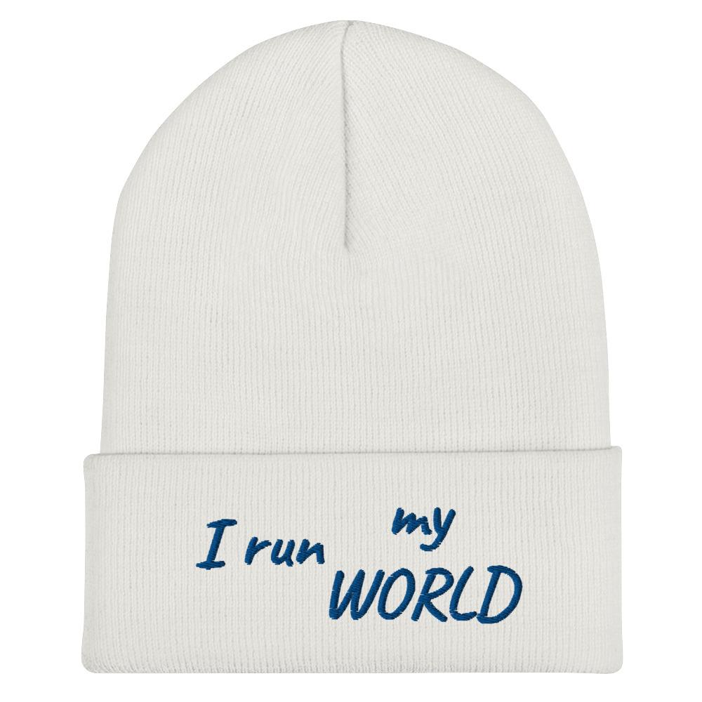 I Run My World Embroidery Cuffed Beanie